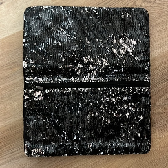 Gorgeous Black Sequin Envelope Clutch Evening Bag - Picture 2 of 5